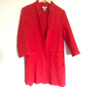 Neiman Marcus Red Tweed Jacket Size M